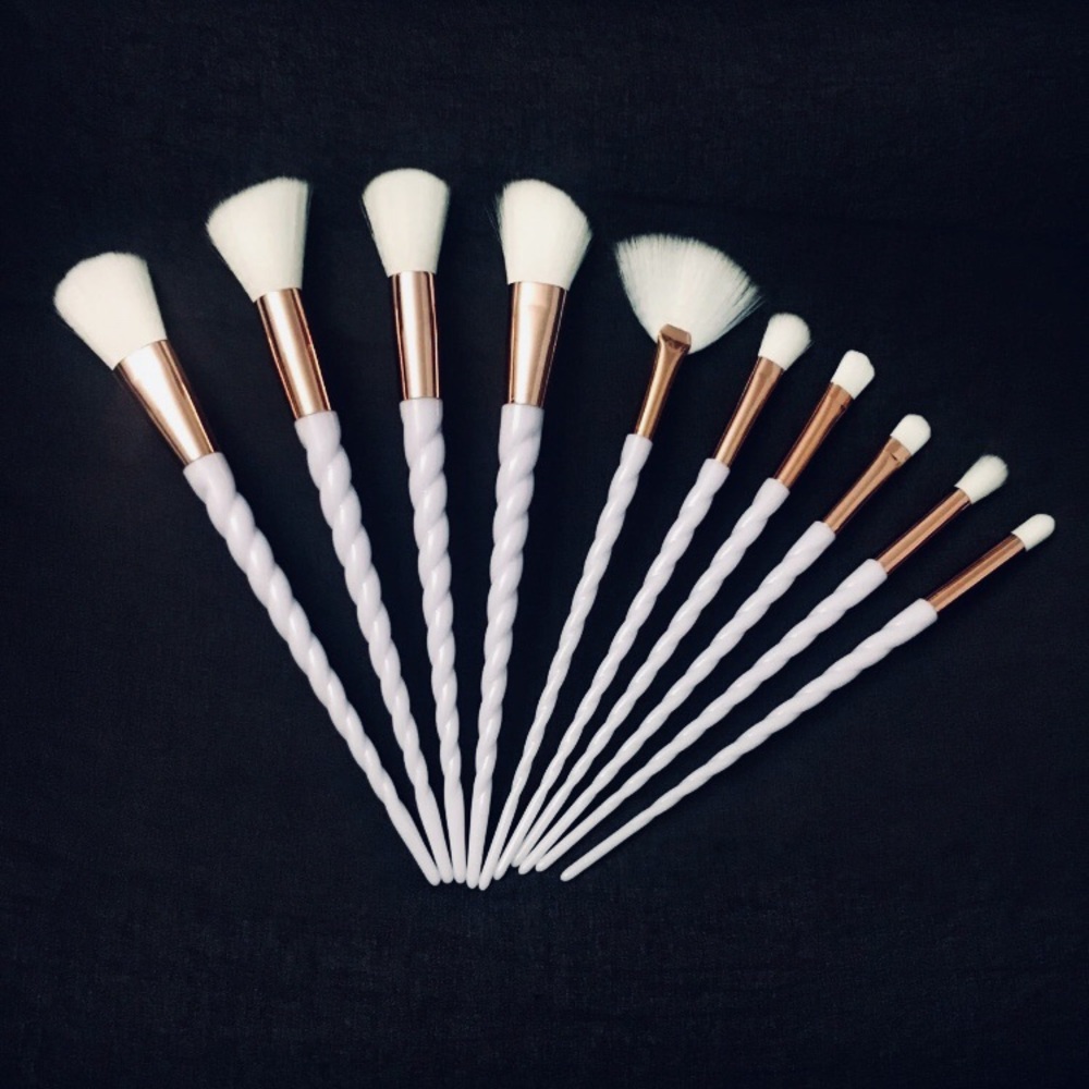 10Pc Unicorn Makeup Brush Set